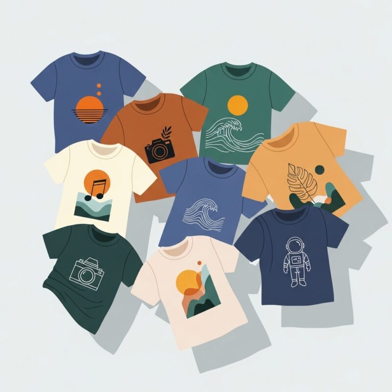 estampas tematicas em camisetas