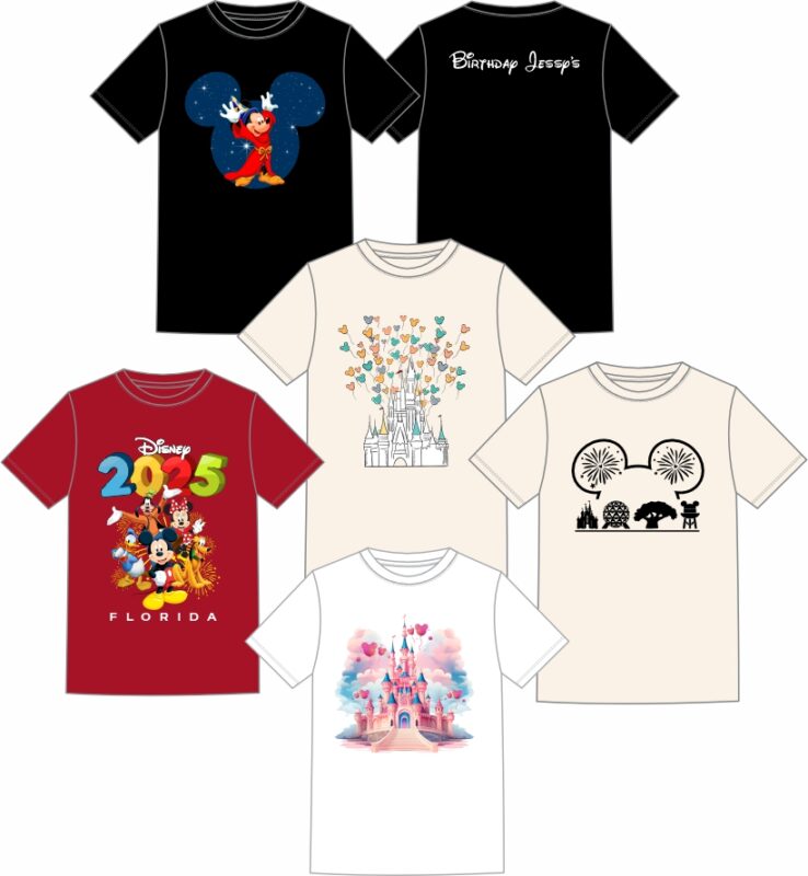 camiseta personalizada para toda a familia na disney