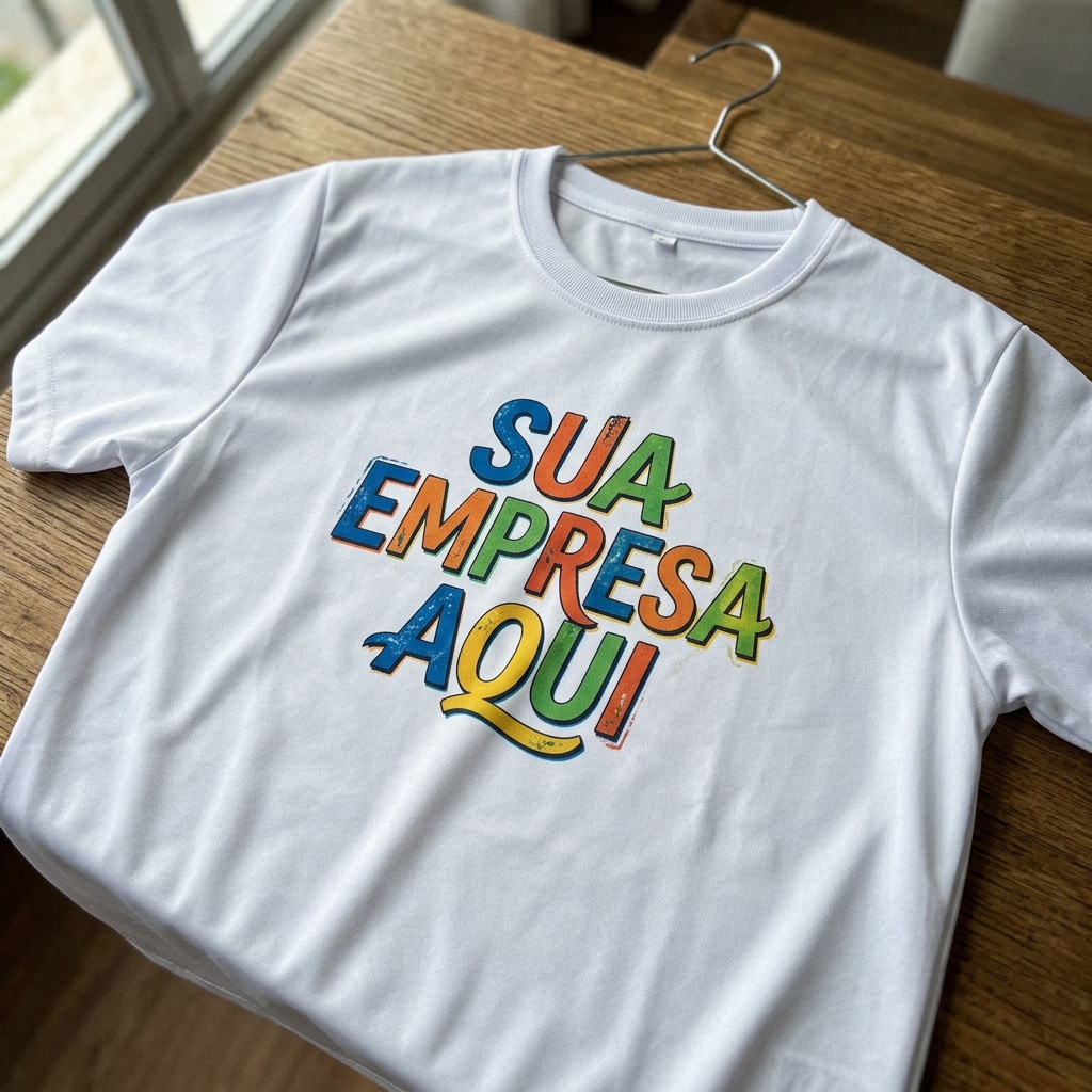 foto_realista_celular_camiseta Camiseta Promocional Personalizada (Poliéster) - Imagem 1